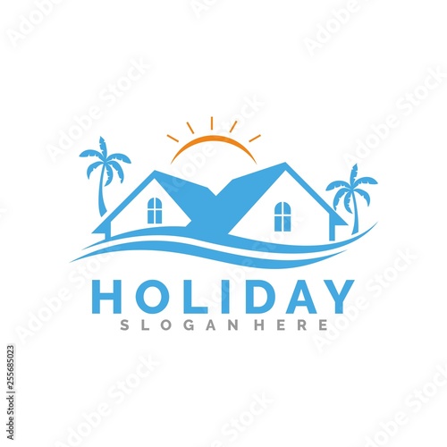 home logo illustration, holiday logo template