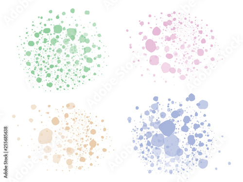Watercolor dots - vector illustration in different colors