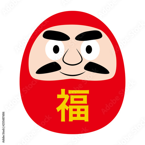 縁起物のだるまのイラスト