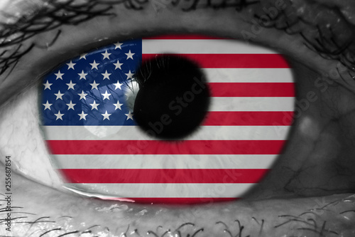 american flag in the eye