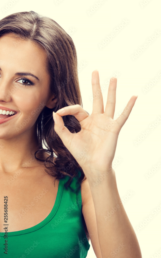 Woman showing okay gesture Woman showing okay gesture