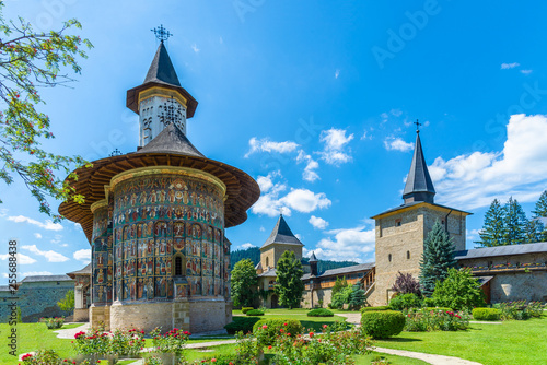 Sucevita orthodox painted monastery, Suceava town, Romania photo