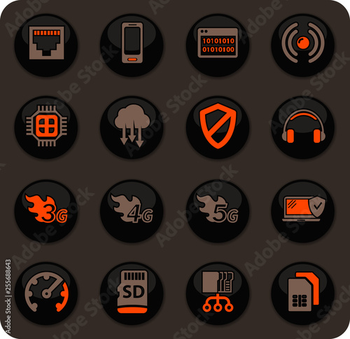Mobile connection icons set