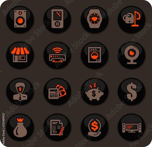 Pawn shop icons set