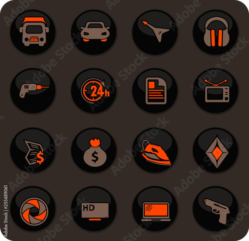 Pawnshop icons set