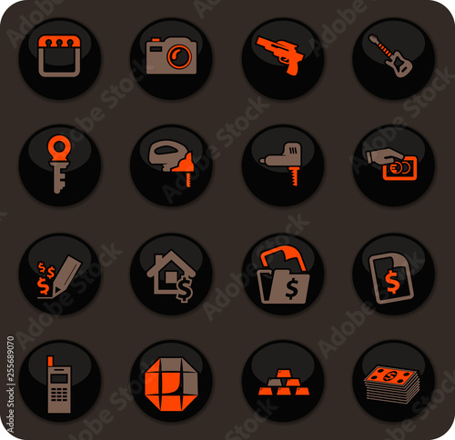 Pawnshop icons set
