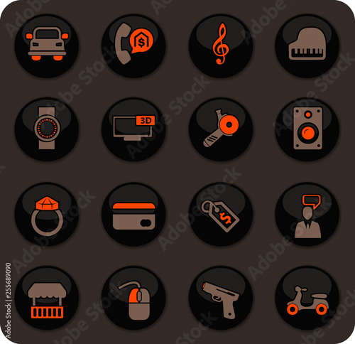 Pawnshop icons set