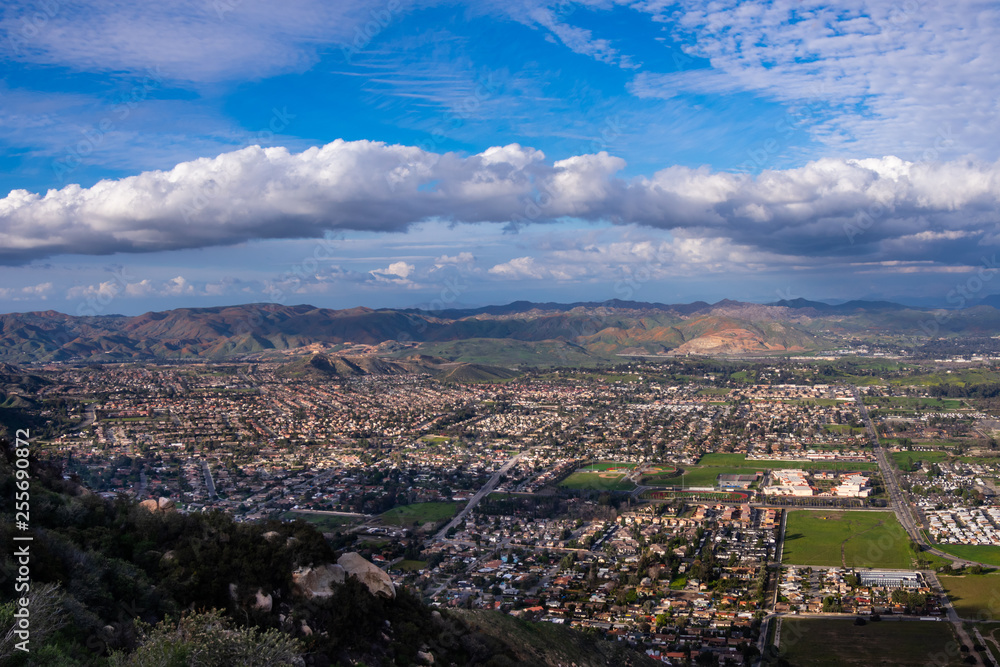 View on the city of Lake Elsinore, Southern California USA