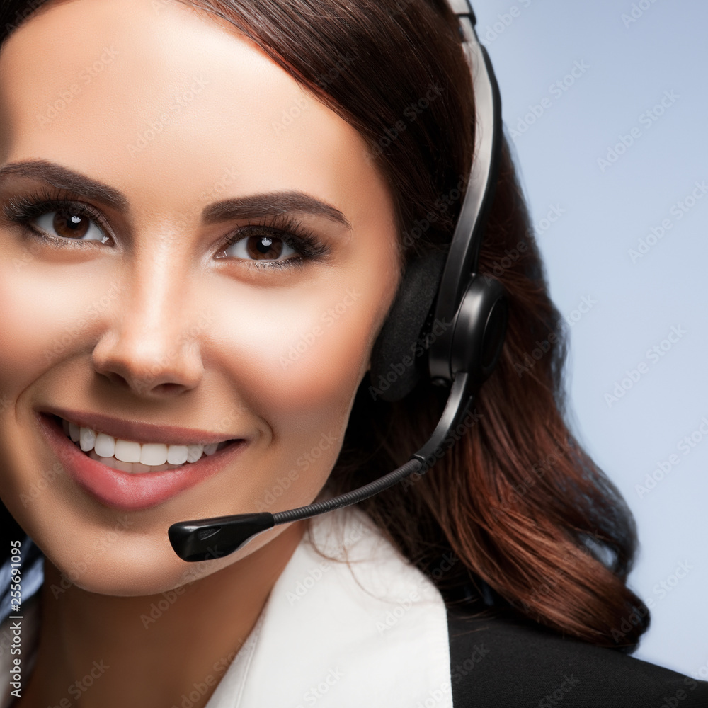 customer support phone operator in headset customer support phone operator in headset