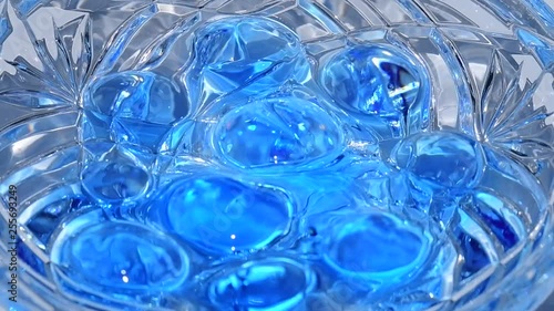 ジェリーボール、光、青、癒しイメージ素材