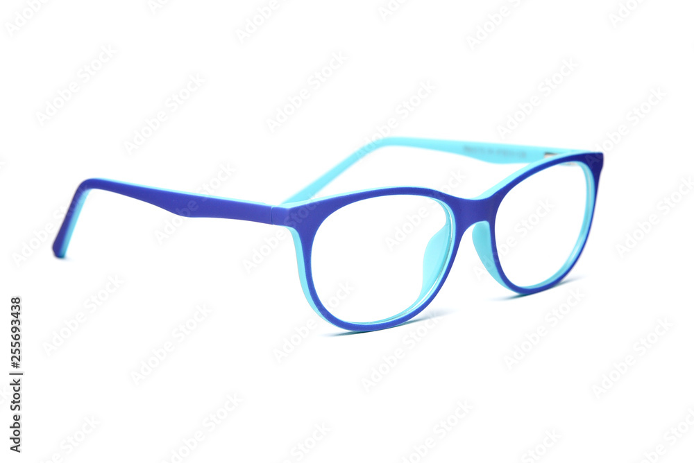 Side view plastic frame rim for children's glasses. Eyeglasses for children's vision correction. Side view plastic frame rim for children's glasses. Eyeglasses for children's vision correction.