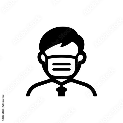 face mask, flu mask icon (man)