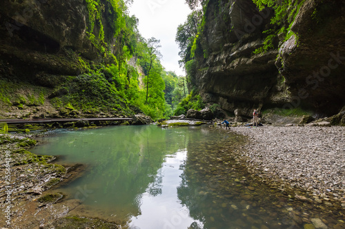 View of the brook in Caucasian mountains