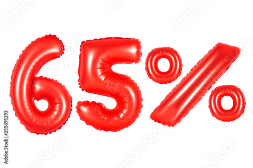sixty five 65 percent from balloons red