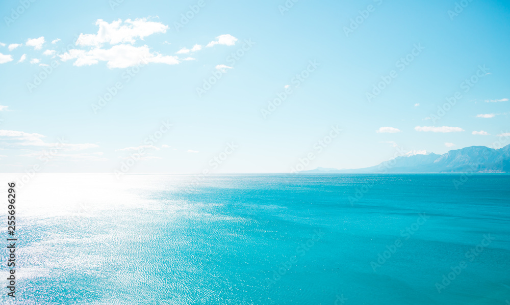 Reflections of the sun on the water surface.