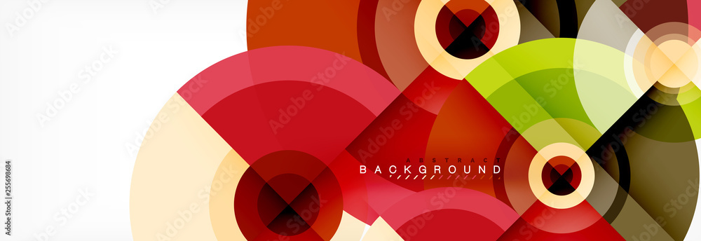 Obraz premium Round circles and triangles abstract background