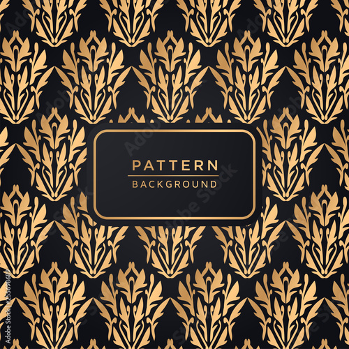Decorative elegant ornamental pattern background In Gold Color
