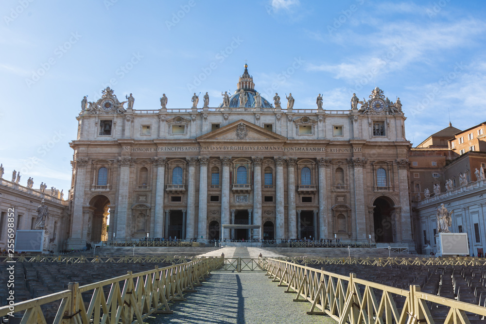 Obraz premium Papal Basilica of St. Peter in the Vatican is an Italian Renaissance church in Vatican City, the papal enclave in the city of Rome