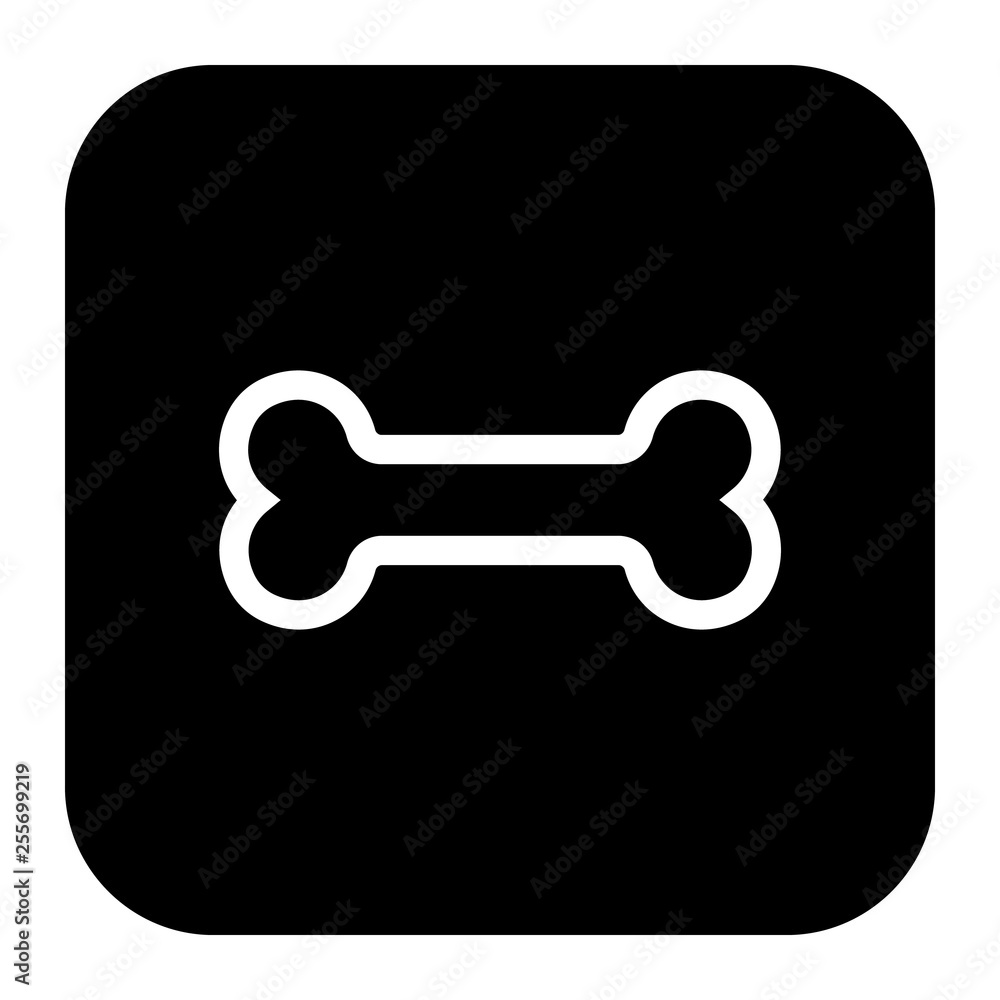 Dog bone sign icon. Pets food symbol. squares buttons with frame. Vector Dog bone sign icon. Pets food symbol. squares buttons with frame. Vector