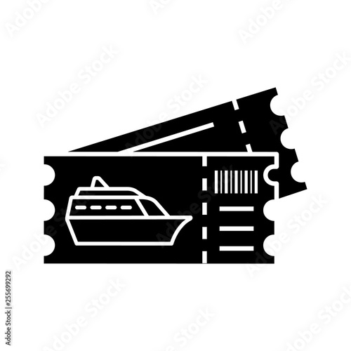 Cruise ship tickets glyph icon