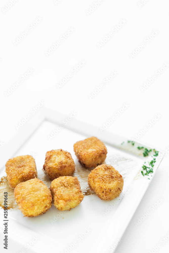 fried mashed potato square croquettes simple vegetarian side dish fried mashed potato square croquettes simple vegetarian side dish