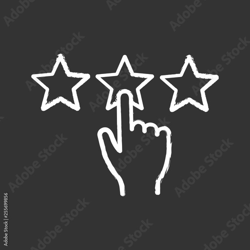 Customer feedback and rating chalk icon