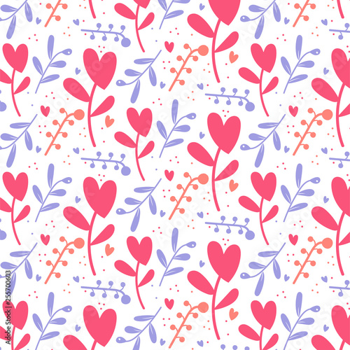 Cute romantic hearts valentine's day pattern background © trirama17