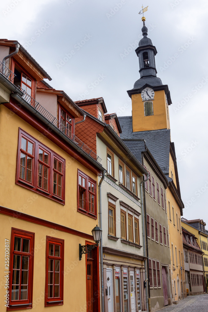 Altes Rathaus in der Stiftsgasse in Rudolstadt, Thüringen, Deutschland