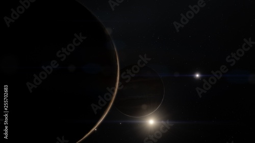 Planet in the space. Colorful art. Solar system. Gradient color. Space wallpaper. High quality, resolution, 4k.