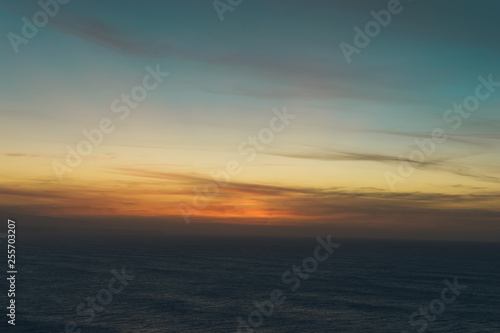 sunset over the sea. Blurred background