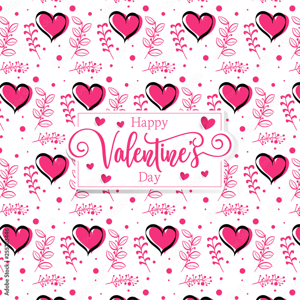 Cute romantic hearts valentine's day pattern background.