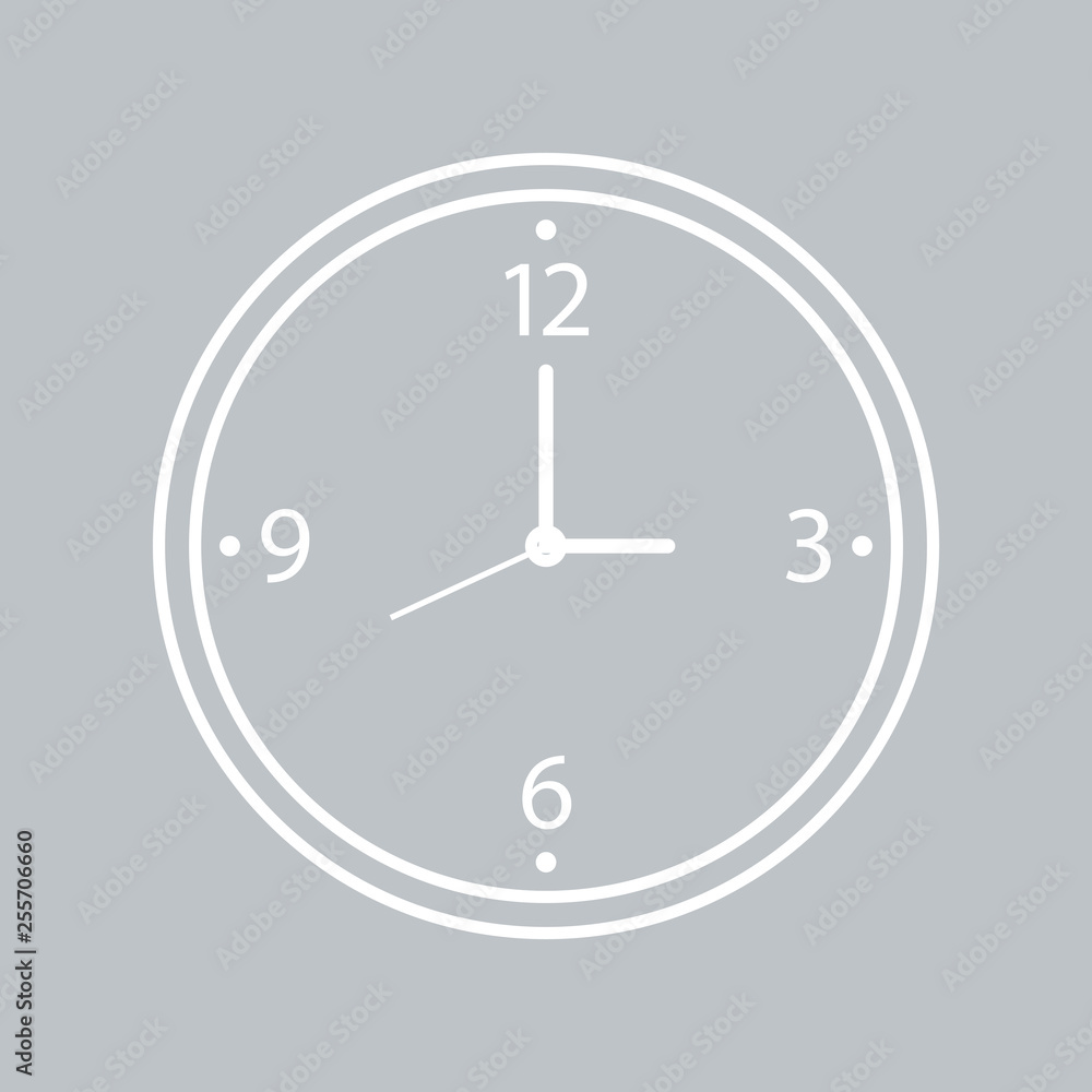 Wall clock icon on gray background for any occasion Wall clock icon on gray background for any occasion