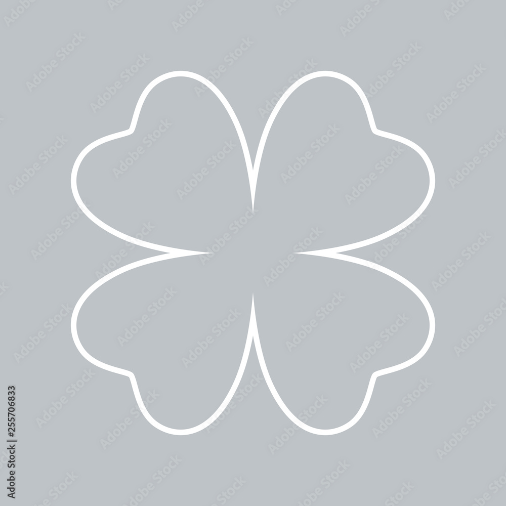 Clover flat icon on gray background for any occasion Clover flat icon on gray background for any occasion