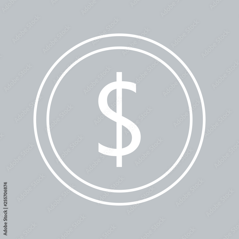 Coin flat icon on gray background for any occasion Coin flat icon on gray background for any occasion