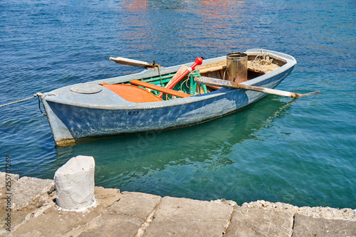 Lonely fisherman's boat