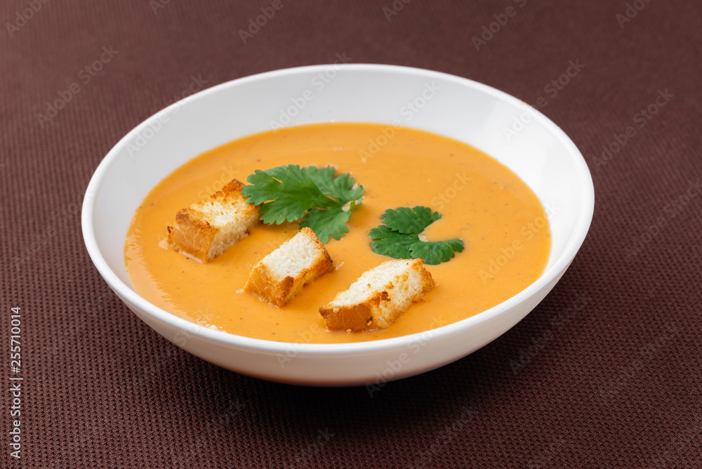 cream soup with crackers and herbs cream soup with crackers and herbs