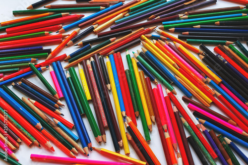 multi-colored broken pencils