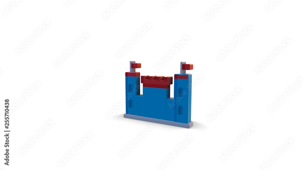 3d color icon of amusement park castle 3d color icon of amusement park castle