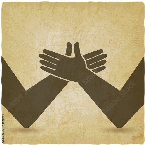 Handshake. Partnership concept vintage background