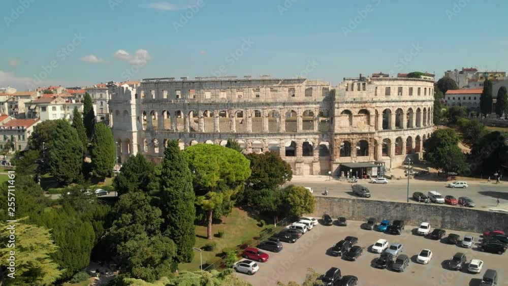 Roman Arena - Roman amphitheatre Aerial view of the Roman Arena at Pula. Roman Arena - Roman amphitheatre Aerial view of the Roman Arena at Pula.