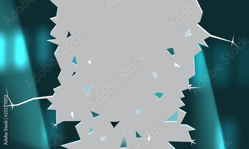 Broken glass on light background. Broken wall, destruction. Drop down glass window, falling fragments. Isolated on light background