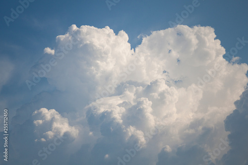 Cloud in the shape of a heart. Blue sky with white clouds. 