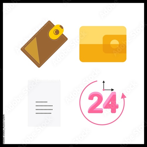 4 debt icon. Vector illustration debt set. receipt and repayment icons for debt works
