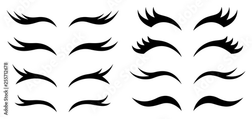 Set of eyelashes on white background, for any occasion