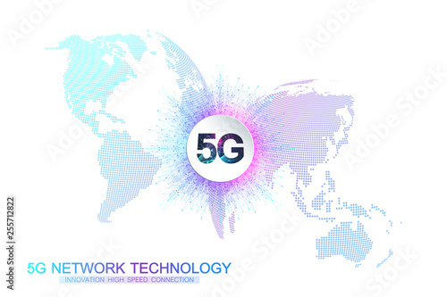 5G network wireless systems and internet vector illustration. Communication network. Business concept banner. Artificial Intelligence and Machine Learning Concept Banner