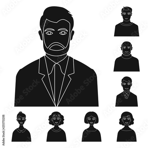 Vector illustration of photo and character  sign. Collection of photo and face stock symbol for web.