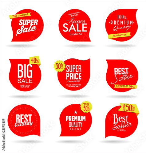 Sale banner templates design and special offer tags collection 