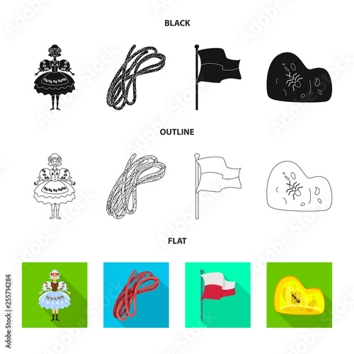 Vector design of traditional and tour icon. Set of traditional and landmarks stock symbol for web.