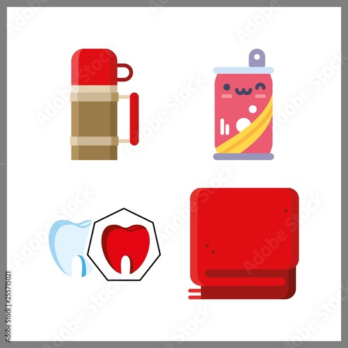 4 cup icon. Vector illustration cup set. soda and spoiled tooth icons for cup works