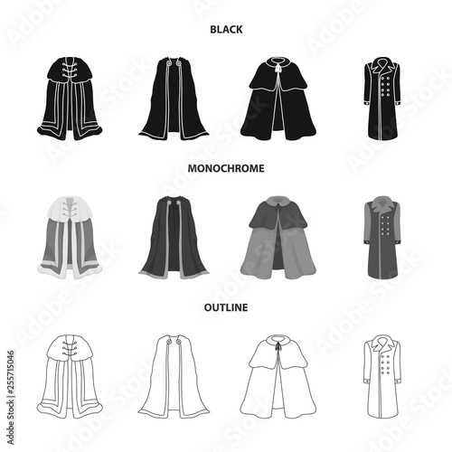 Vector illustration of material and clothing sign. Collection of material and garment stock vector illustration.